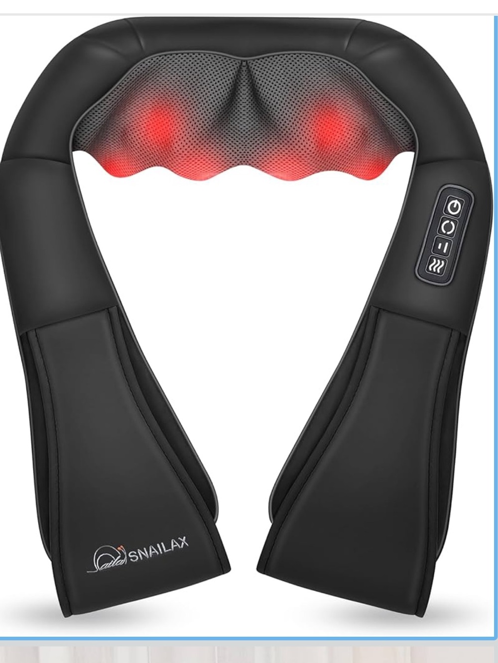 NAILA Black Neck and Shoulder Massager with Heat